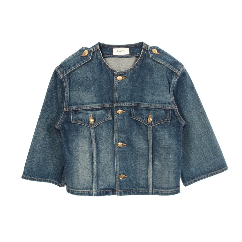 Celine Triomphe Button Denim Jacket #291403C12B